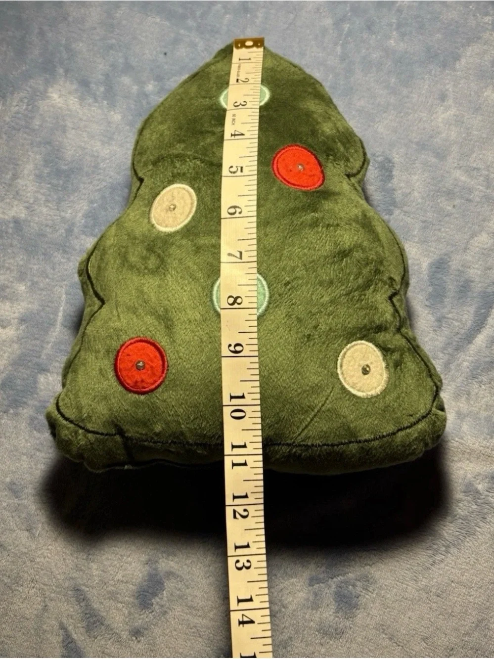 Christmas Tree Shaped Decorative Plush Pillow Green Red Fabric Ornaments